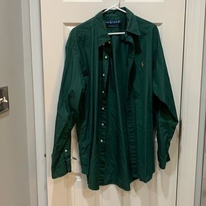 Men’s Ralph Lauren button down, Hunter green, long sleeve, size XL